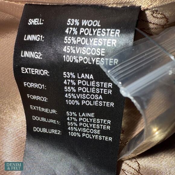 Karl Lagerfeld Paris Camel Wool Blend Puff Sleeve Long Topper Coat Jacket NEW - Picture 13 of 15